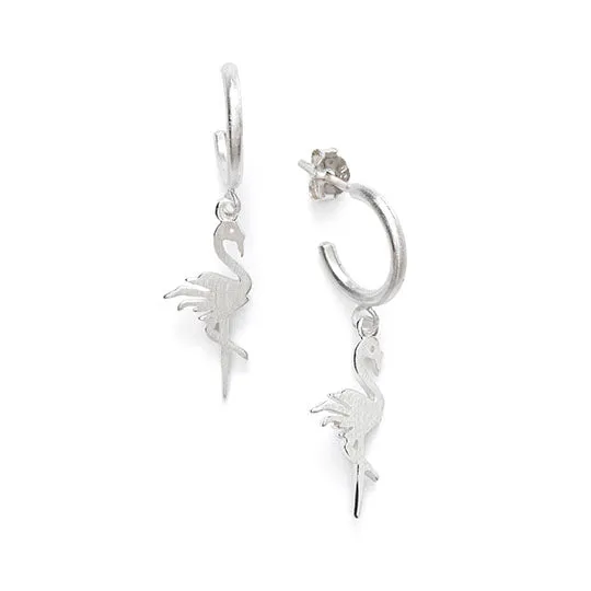 Flamingo Hoop Earring - Silver sold by Anni Lu