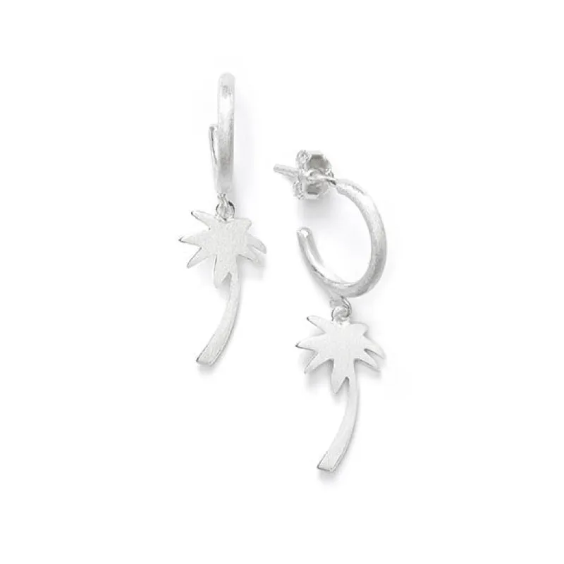 Palm Tree Single Hoop Earring - Silver made by Anni Lu