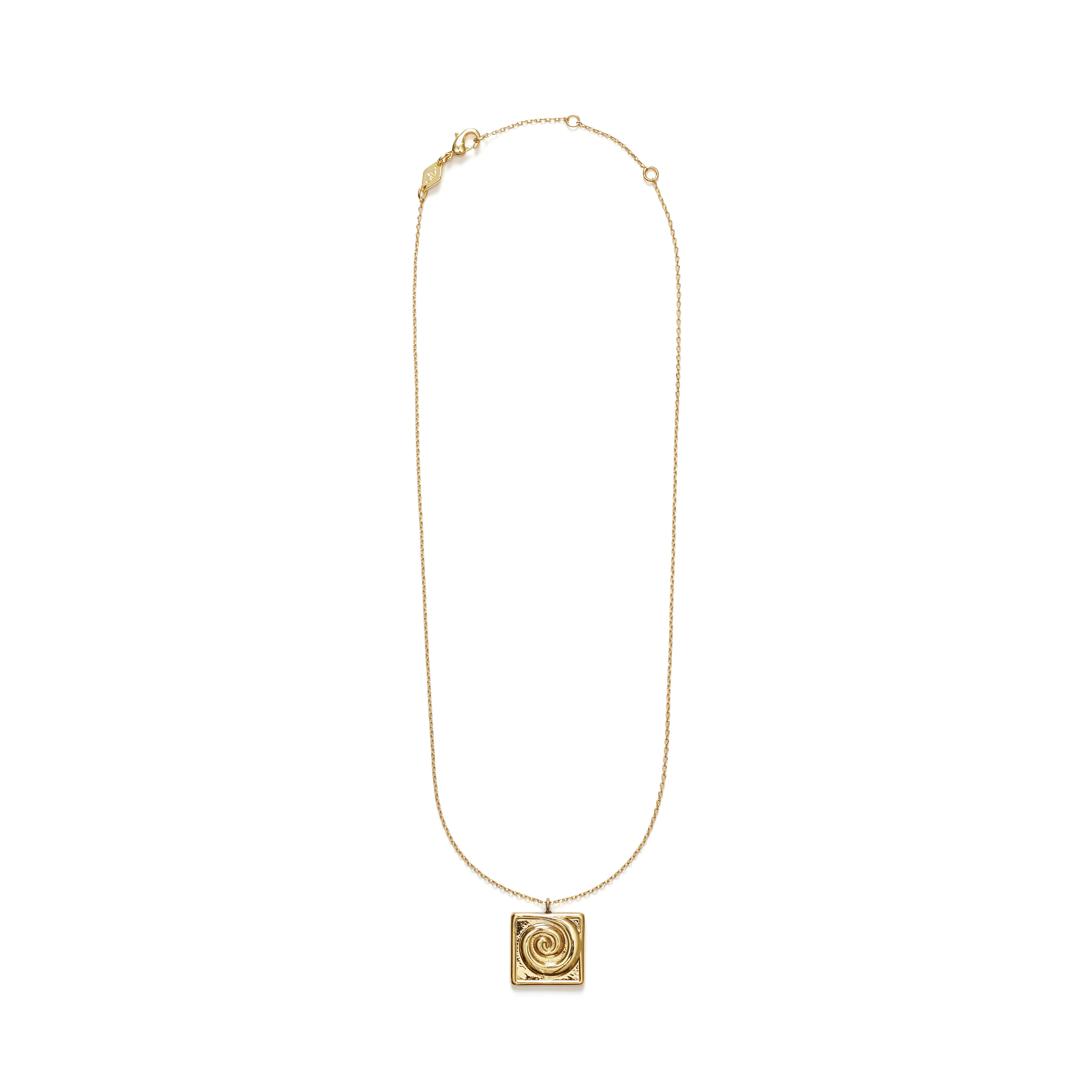 Swirly Square Necklace - Gold sold by Anni Lu