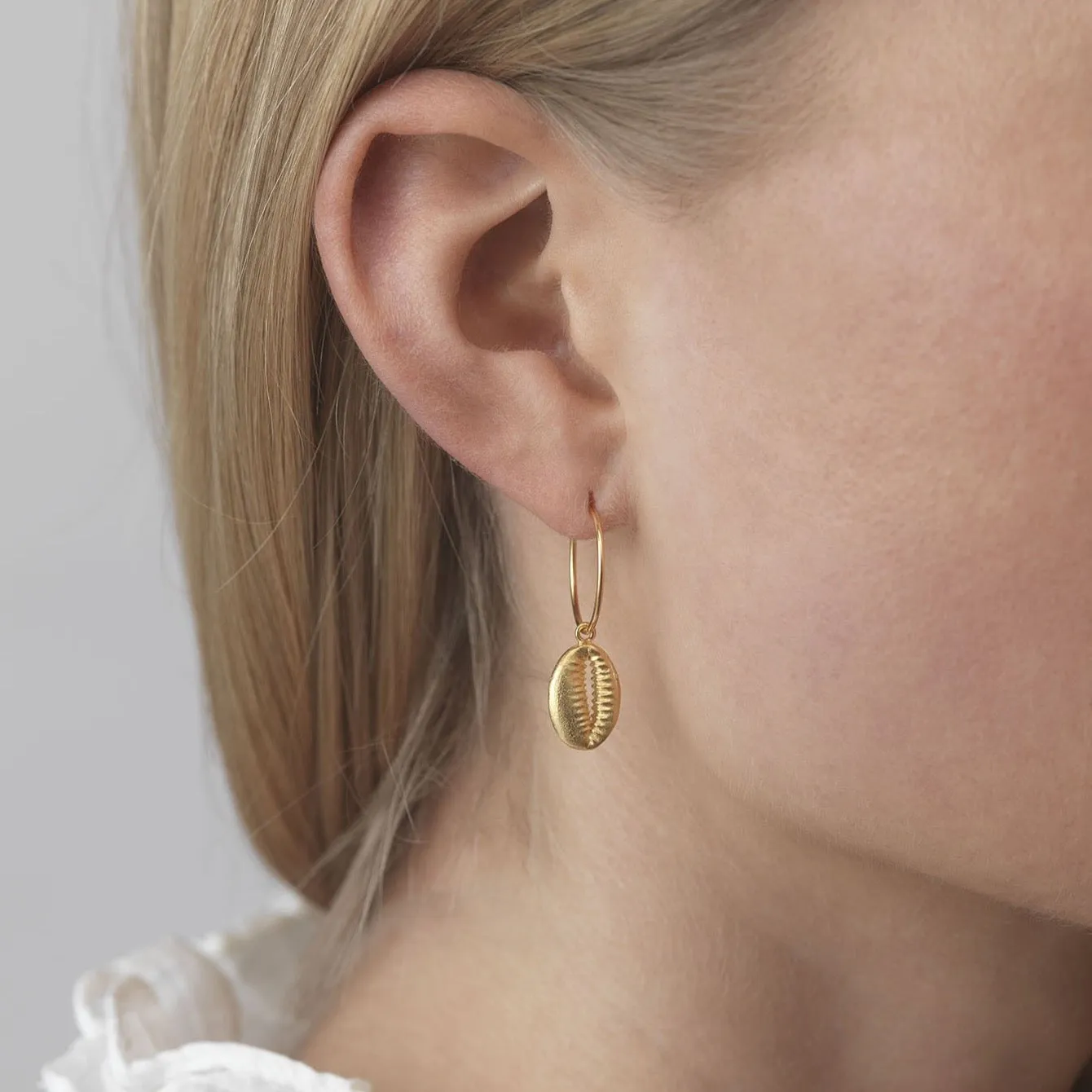 Cowry Shell Hoop Earrings sold by Anni Lu product image thumbnail 2