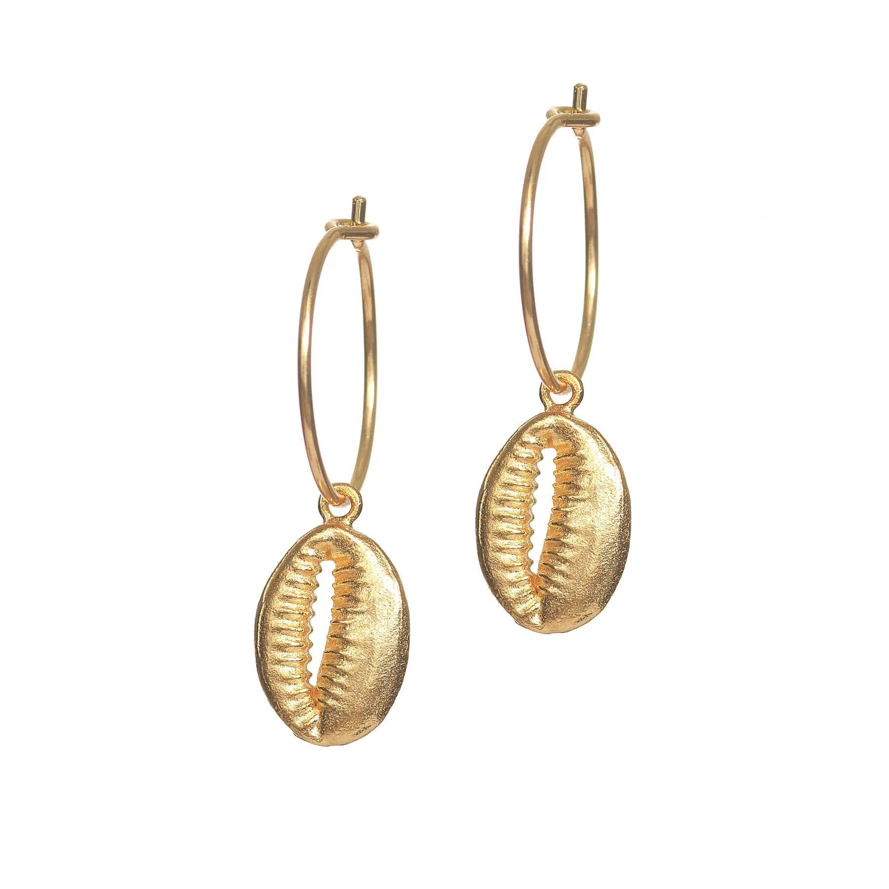 Cowry Shell Hoop Earrings sold by Anni Lu