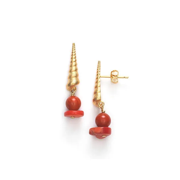Turret Shell Earrings - Burnt Coral sold by Anni Lu product image thumbnail 3