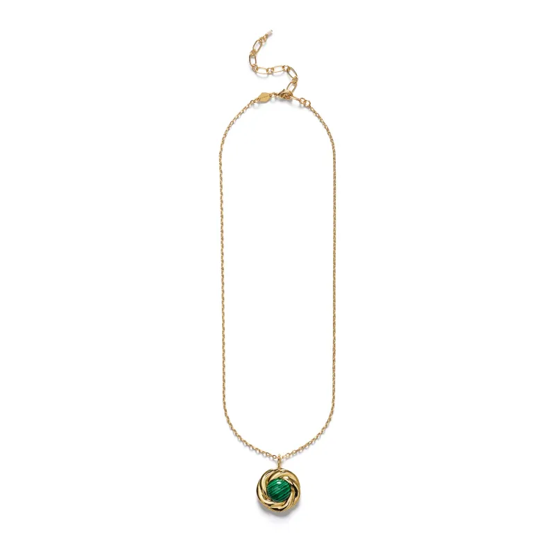 Malachite Knot Necklace made by Anni Lu