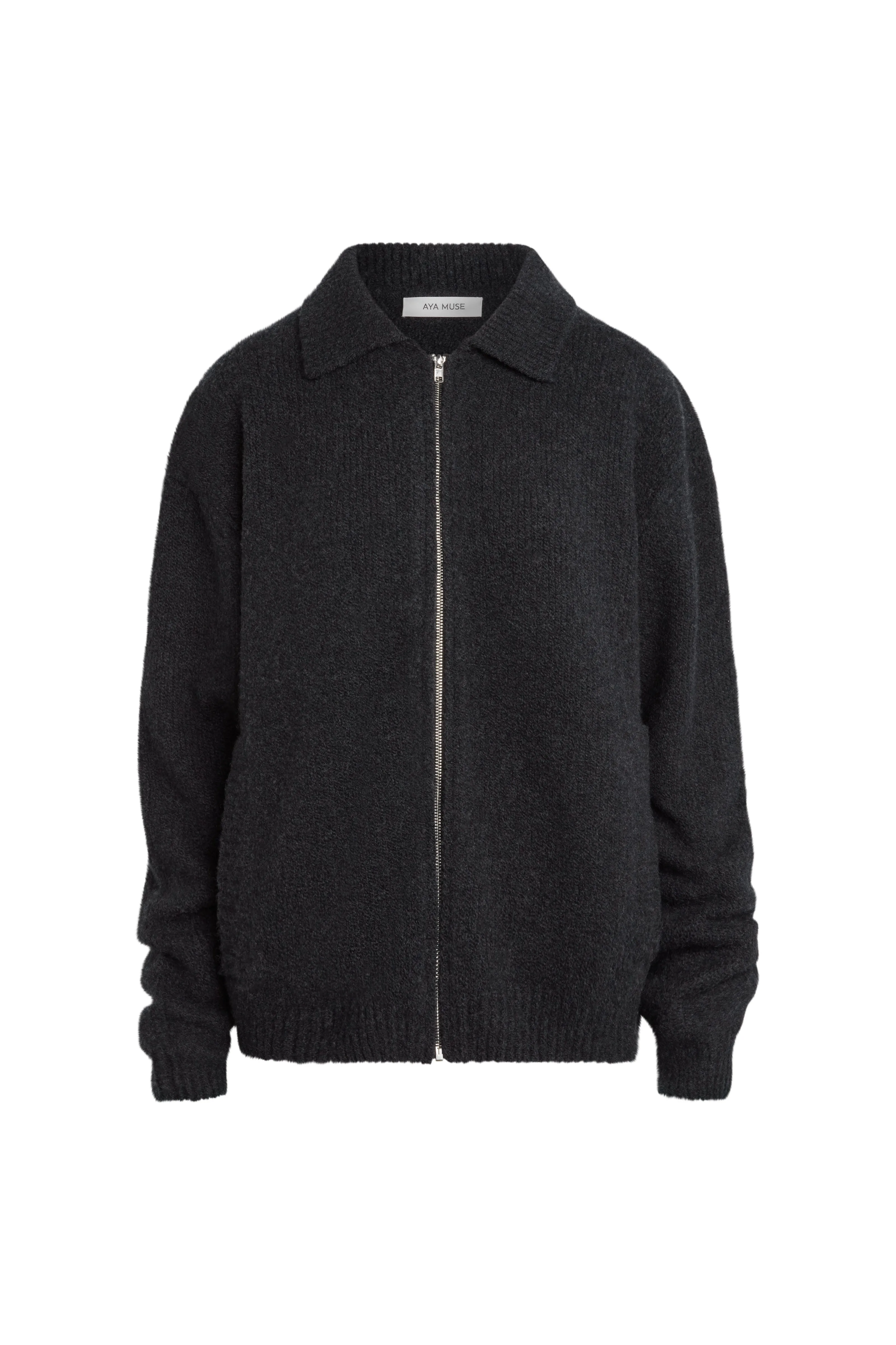 Knit Zip Up Jacket with Collar sold by Aya Muse
