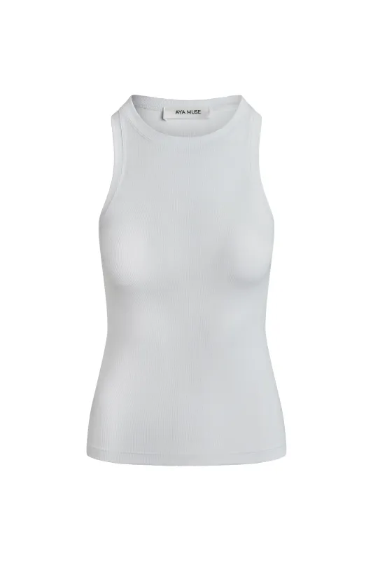 Ribbed High Neck Tank made by Aya Muse