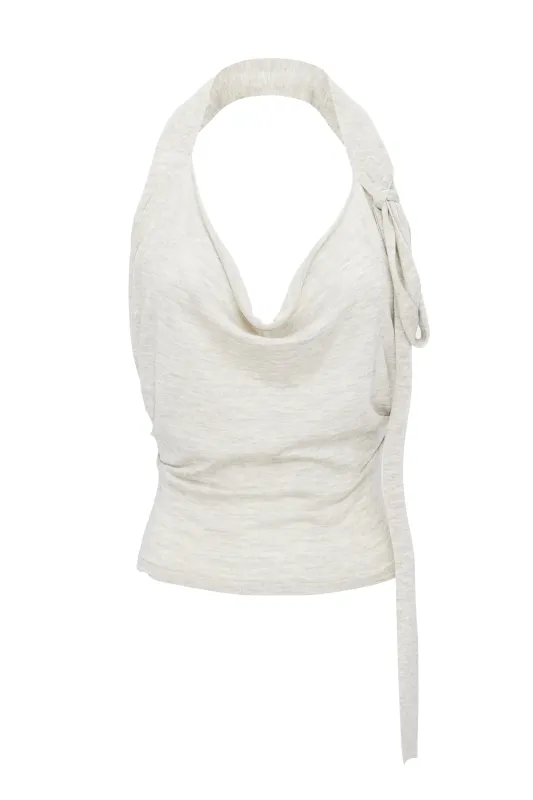 HALTER TOP WITH TIE made by Aya Muse