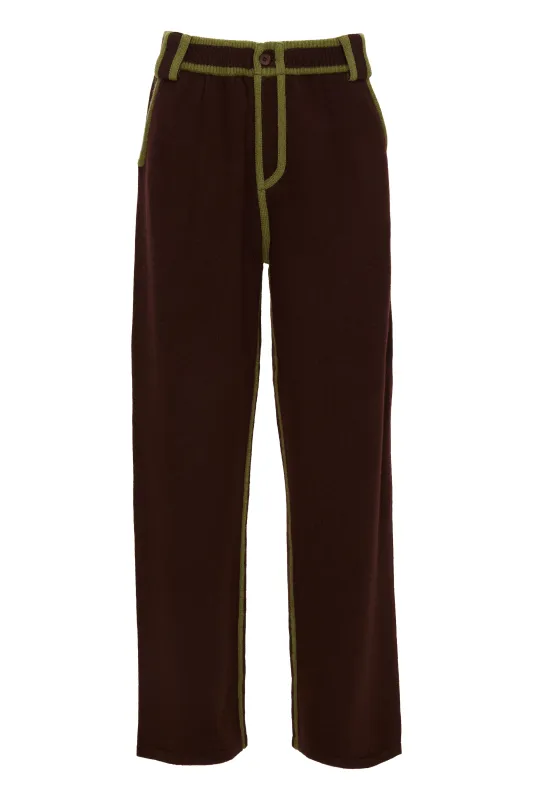 KNIT TROUSERS WITH STITCHING made by Aya Muse