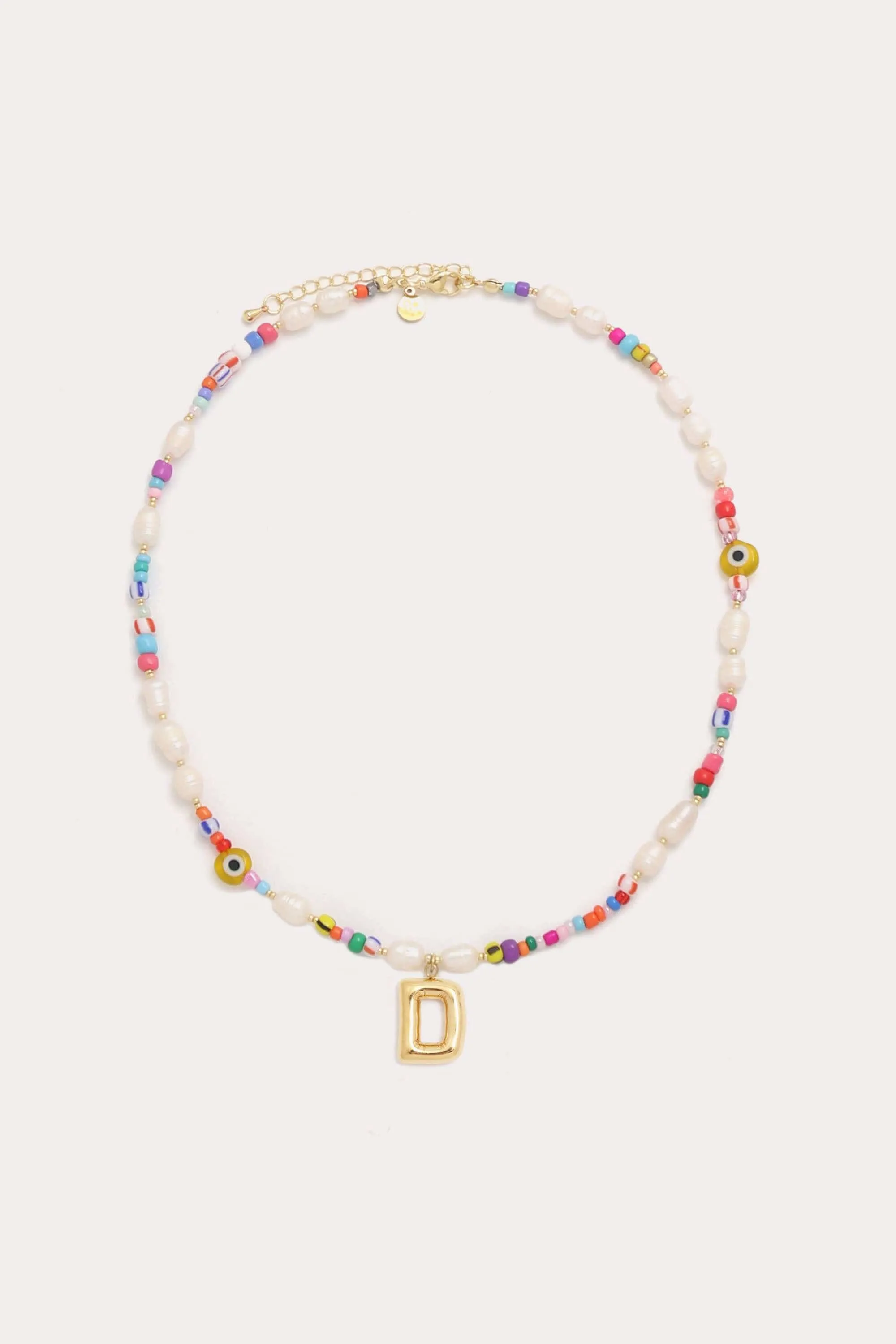 Beaded Pearl Bubble Initial Necklace sold by Petit Moments product image thumbnail 5