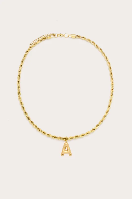 Bubble Initial Rope Necklace sold by Petit Moments