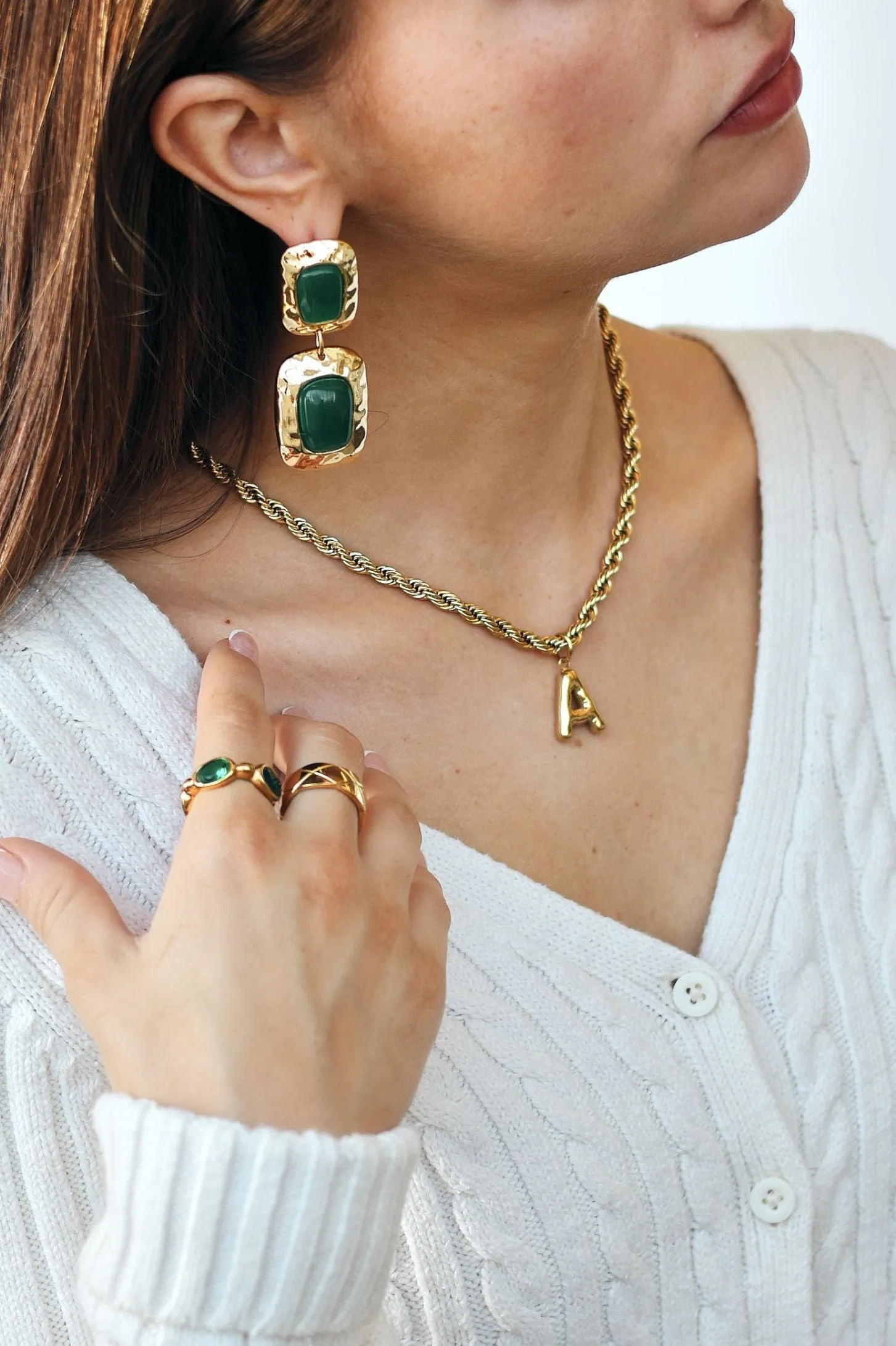 Bubble Initial Rope Necklace sold by Petit Moments product image thumbnail 2