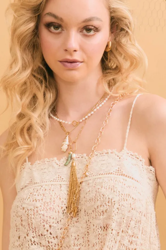 Pearl Small Carabiner Necklace sold by Petit Moments