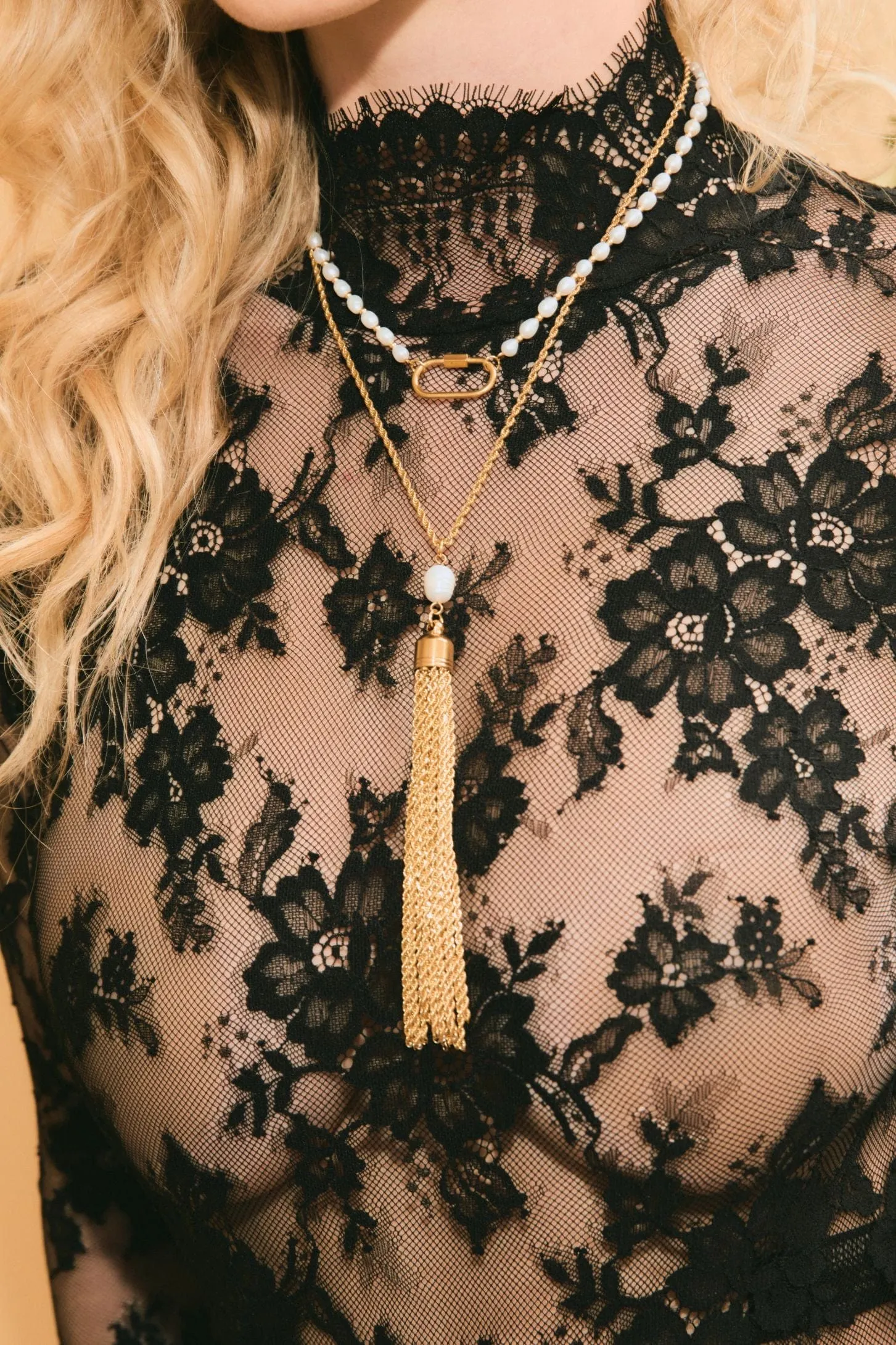Pearl Large Carabiner Necklace sold by Petit Moments product image thumbnail 2