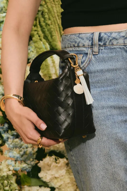 Saltwater Leather Tassel Charm Keychain sold by Petit Moments