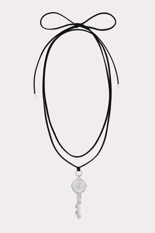 Key Corded Tie Necklace made by Petit Moments