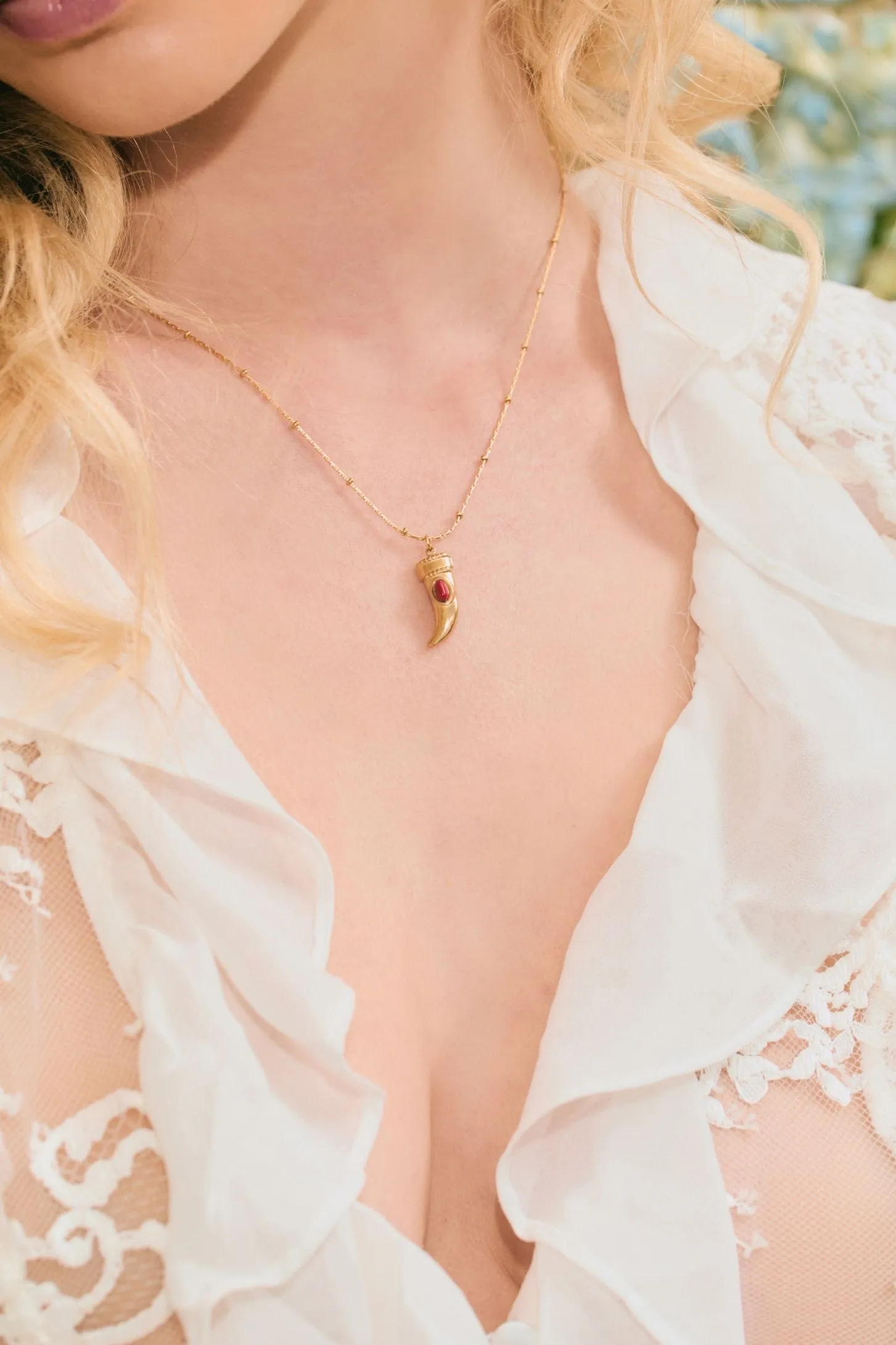 Horn Charm Necklace sold by Petit Moments