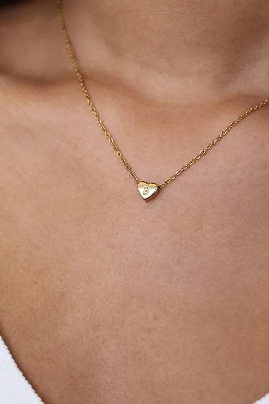 Dainty Heart Initial Necklace made by Petit Moments