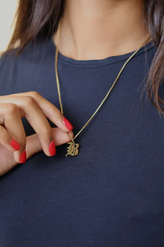 Old English Initial Necklace made by Petit Moments
