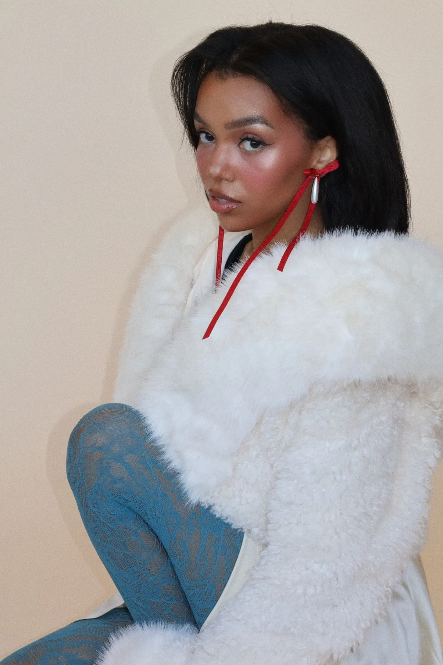 Long Bow Drop Pendant Earrings sold by Petit Moments