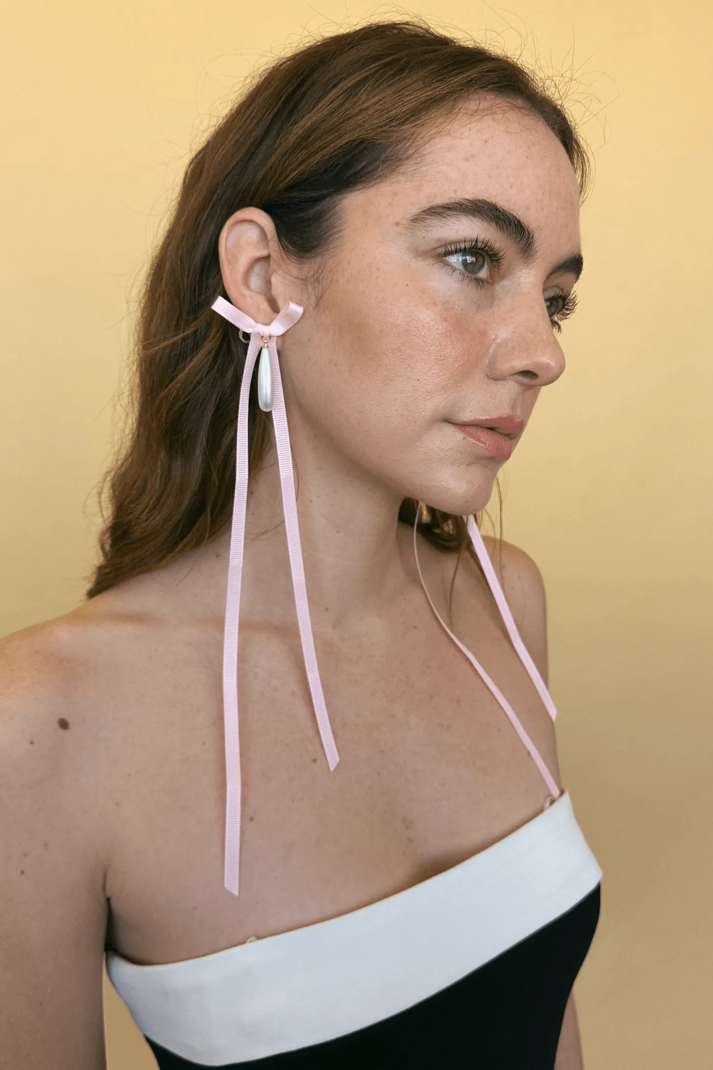 Long Bow Drop Pendant Earrings sold by Petit Moments product image thumbnail 5