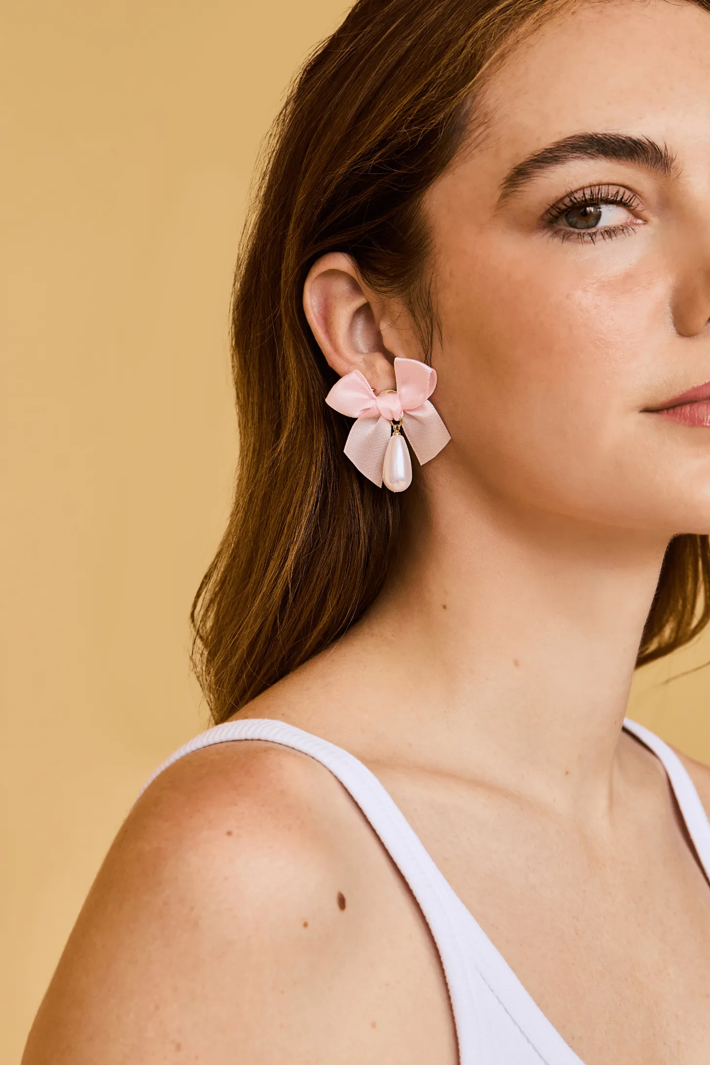 Bow Drop Pearl Earrings sold by Petit Moments product image thumbnail 5