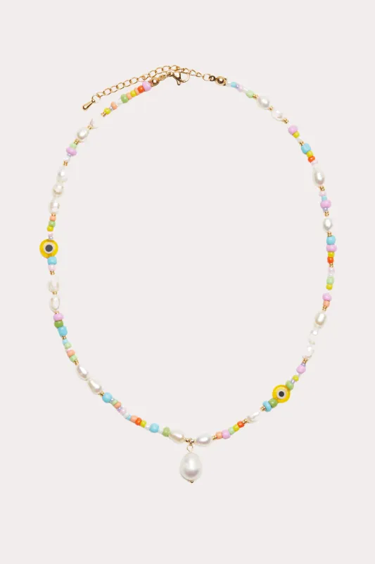 Beaded Pearl Drop Necklace made by Petit Moments