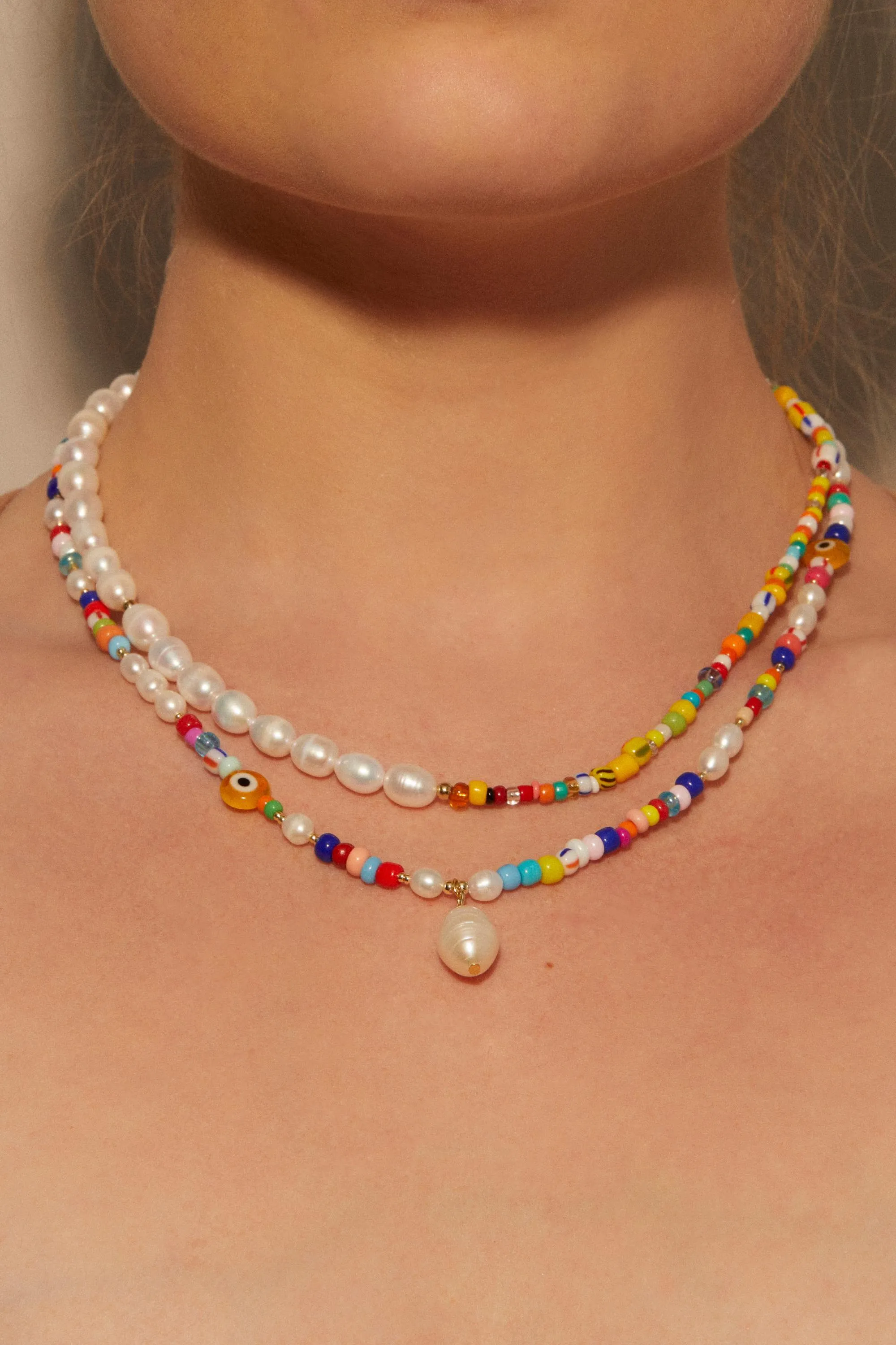 Beaded Pearl Drop Necklace sold by Petit Moments product image thumbnail 2