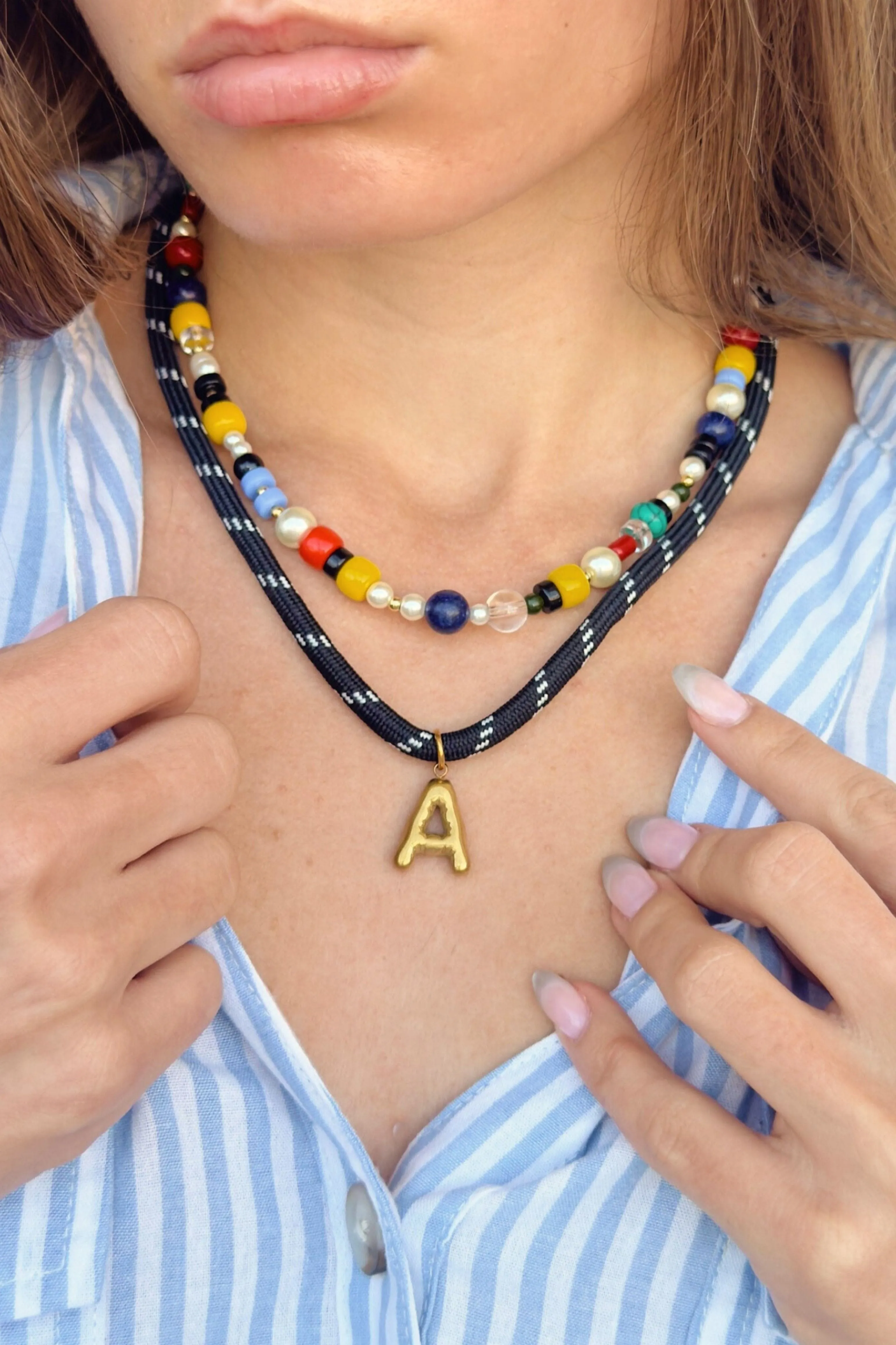 Bubble Initial Paracord Necklace sold by Petit Moments product image thumbnail 2