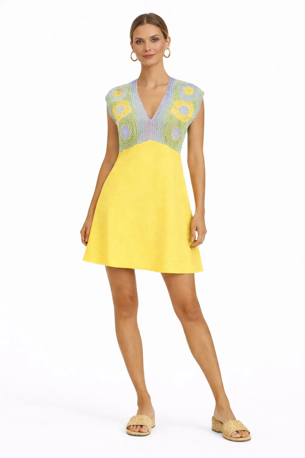 Ally Yellow Crochet Mini Dress sold by Anna Cate product image thumbnail 2