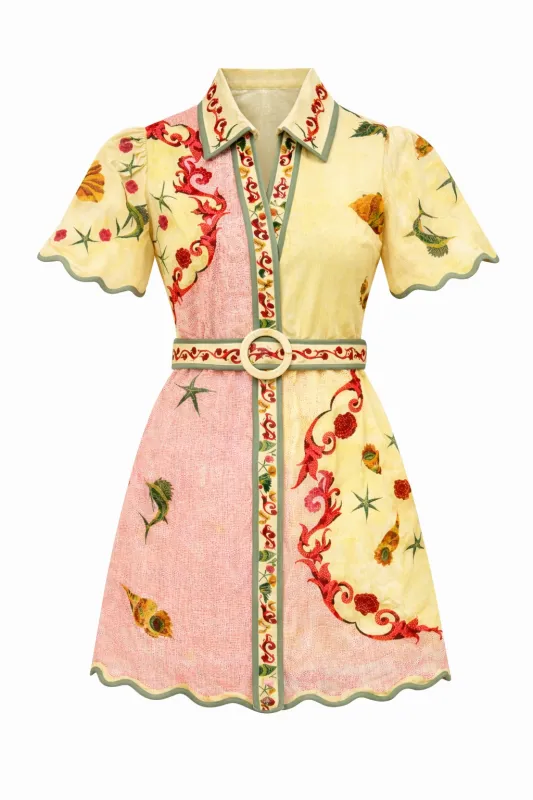 Poppy Blush Shell Mini Dress made by Anna Cate