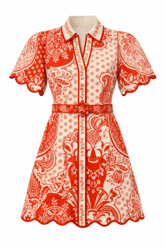 Poppy Summer Punch Paisley Mini Dress made by Anna Cate