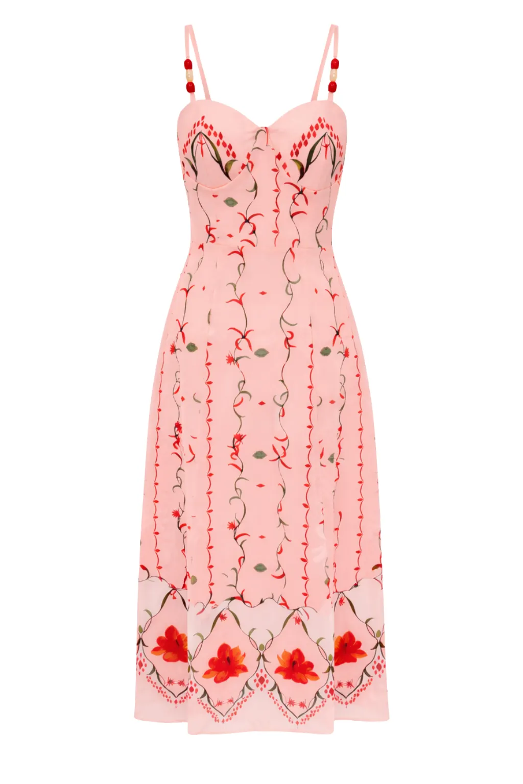 Junie Pink Petal Floral Midi Dress sold by Anna Cate