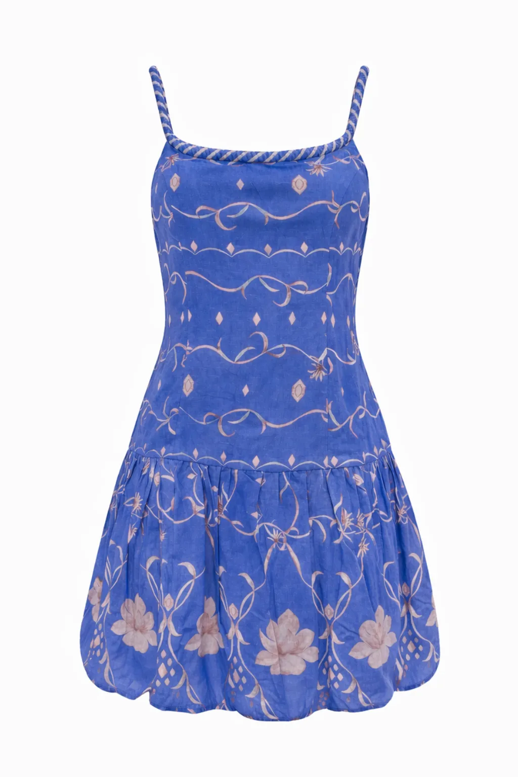 Maddie Sea Petal Blue Floral Mini Dress sold by Anna Cate