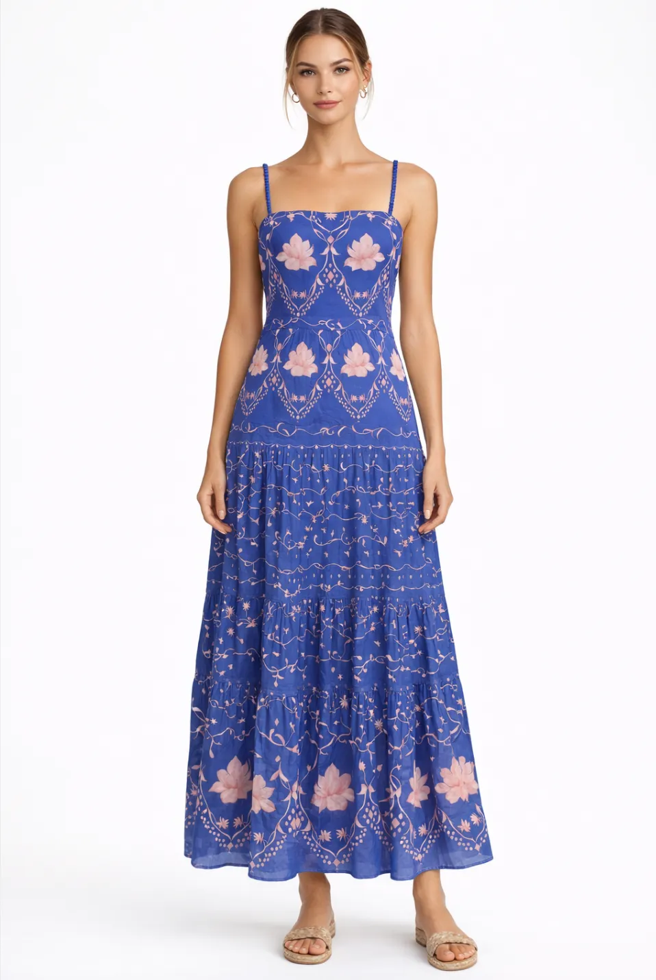 Asher Sea Petal Blue Floral Midi Dress sold by Anna Cate product image thumbnail 2