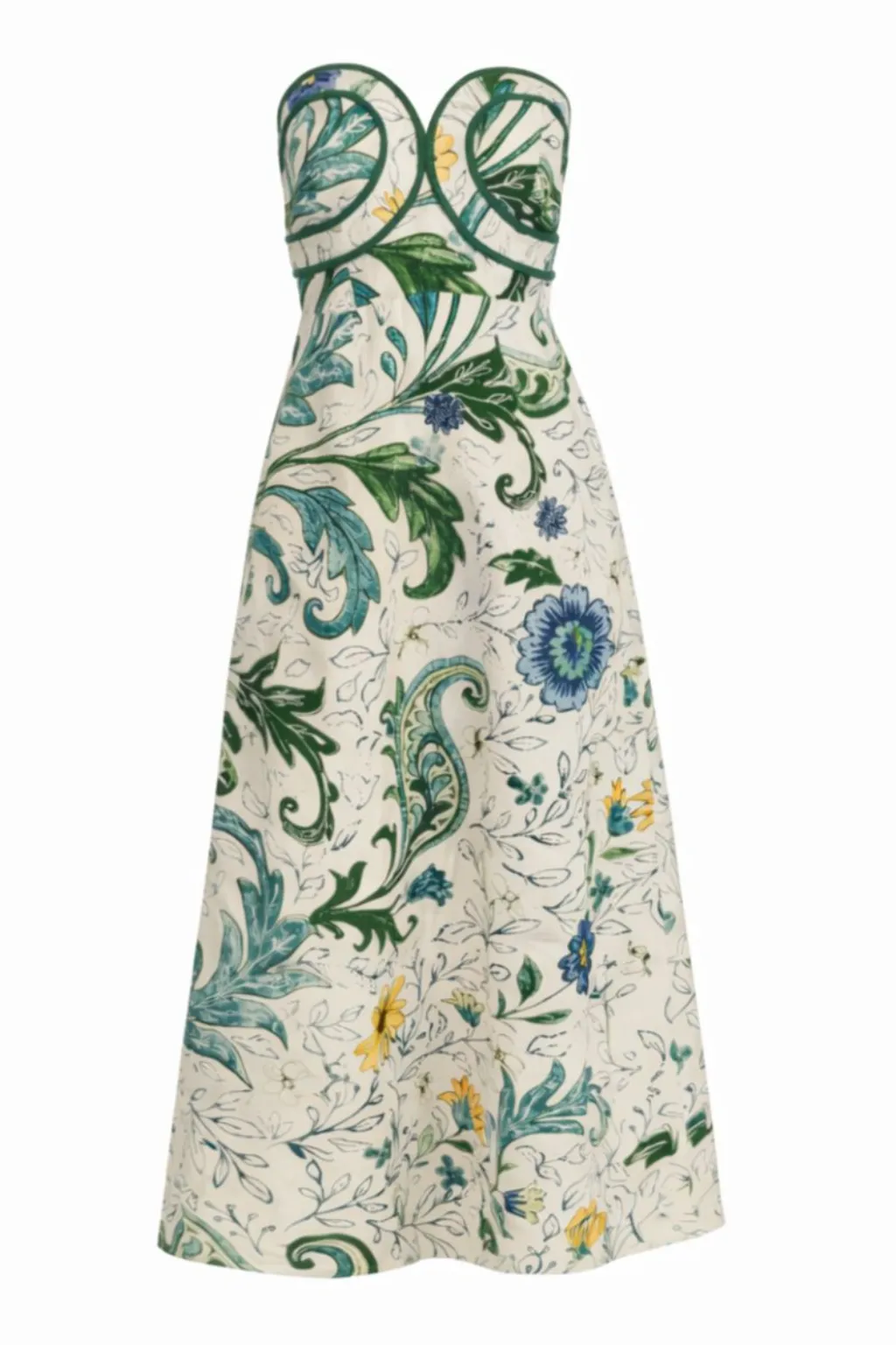 Hayden Multi Floral Daisy Strapless Midi Dress sold by Anna Cate