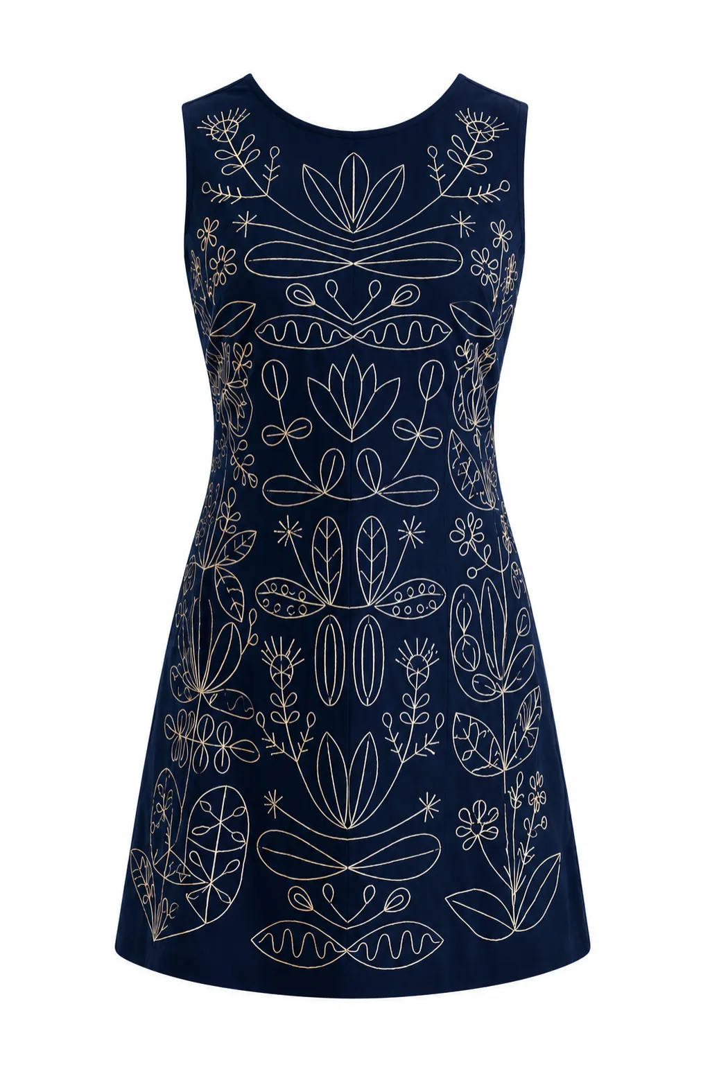 Luna Navy Embroidery Mini Dress sold by Anna Cate