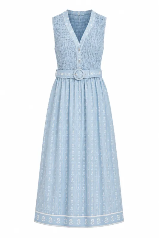 Millie Blue Dandy Midi Dress made by Anna Cate
