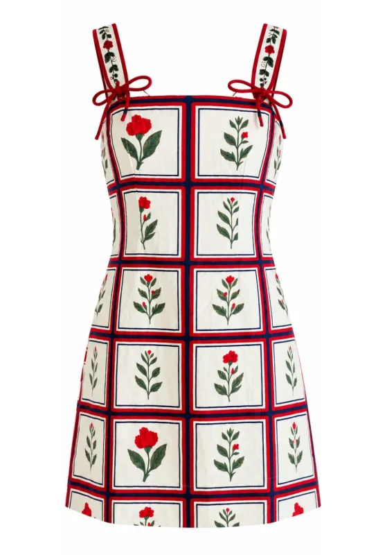 Mary Rosetta Floral Tile Mini Dress made by Anna Cate
