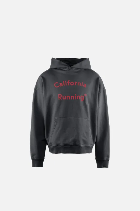California Cotton Hoodie, California Running Black made by District Vision