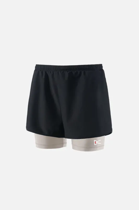 Layered Trail Shorts, Black/Dove made by District Vision