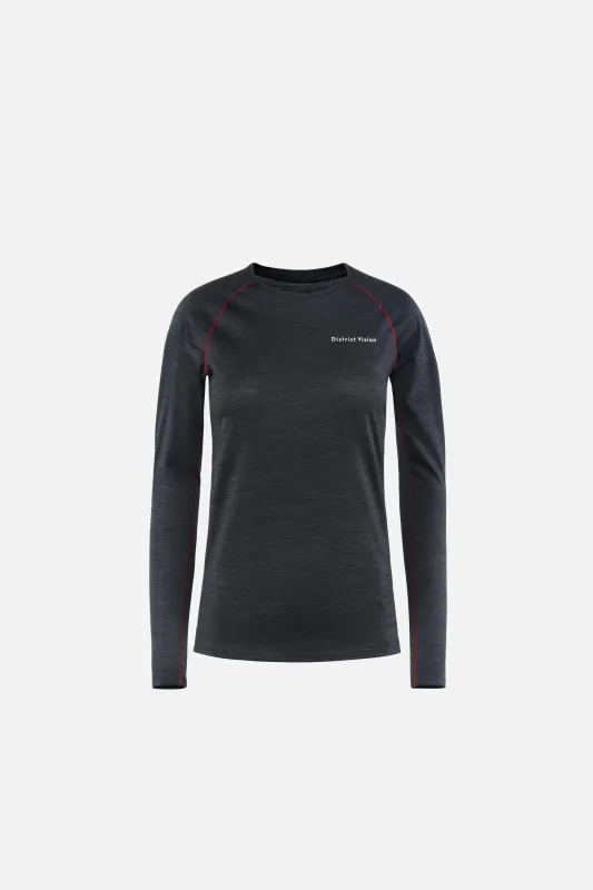 Merino Long Sleeve Fitted Tee, Dark Heather made by District Vision