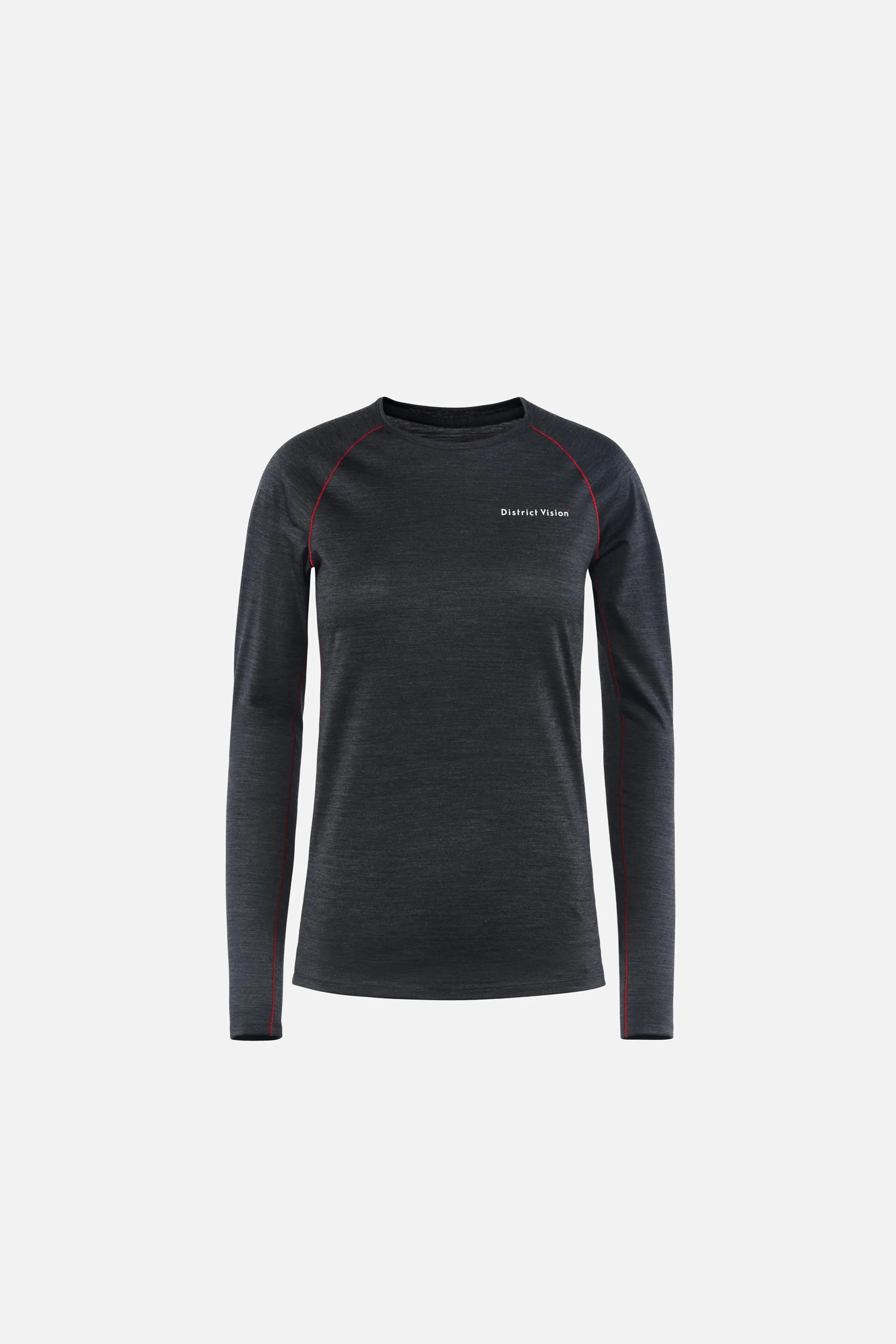 Merino Long Sleeve Fitted Tee, Dark Heather sold by District Vision