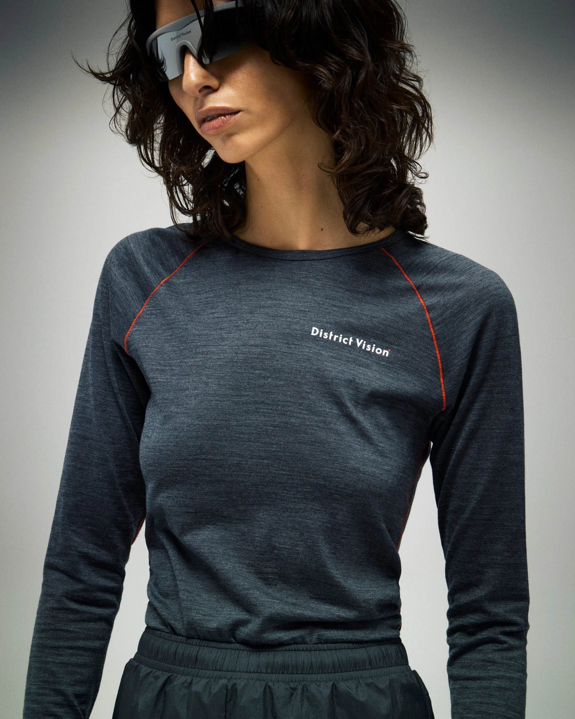 Merino Long Sleeve Fitted Tee, Dark Heather sold by District Vision product image thumbnail 3