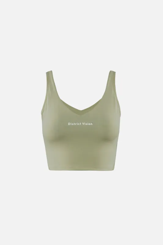 Twin Layer Long Line Bra, Ash made by District Vision