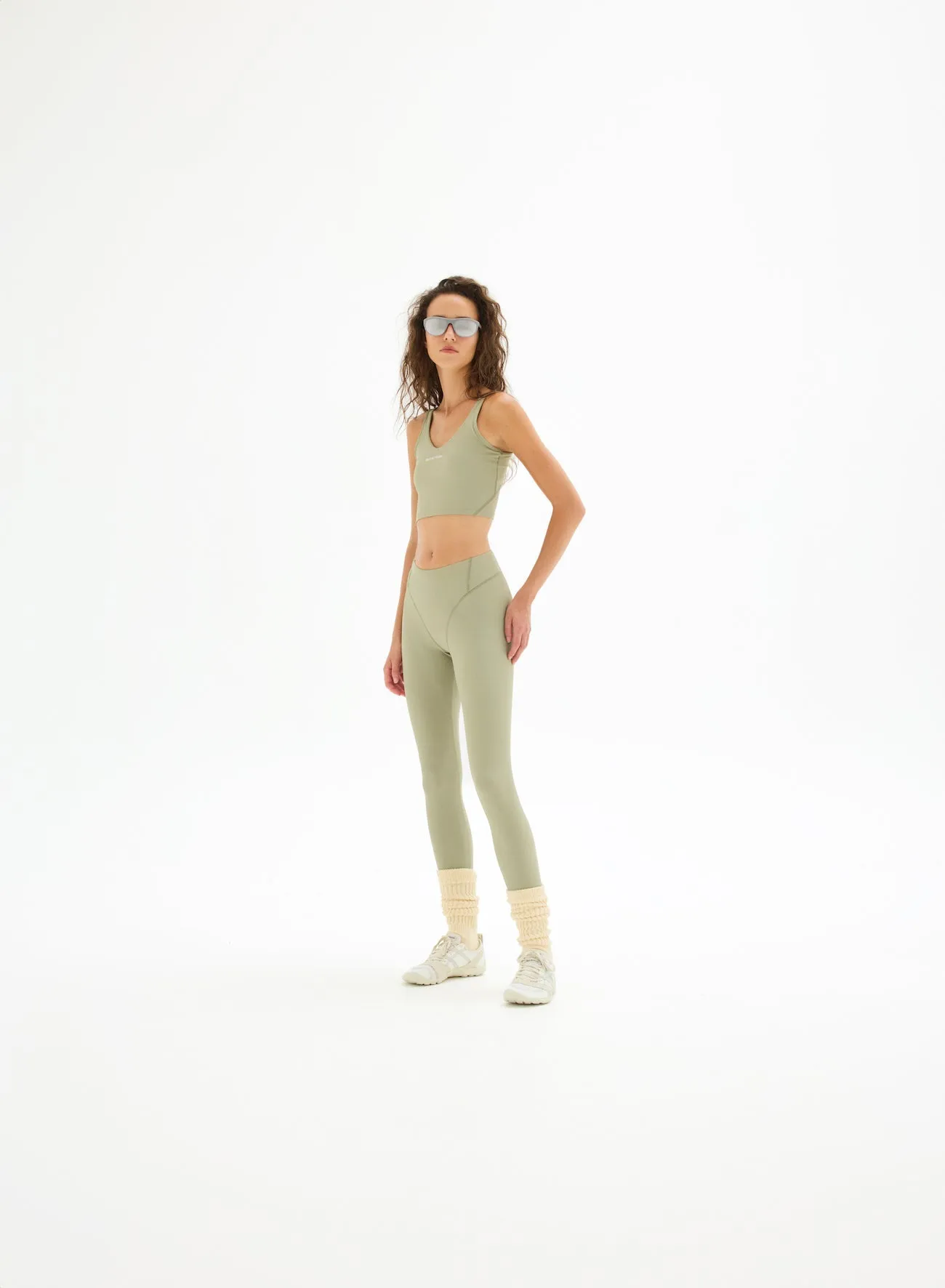 Twin Layer Long Line Bra, Ash sold by District Vision product image thumbnail 3