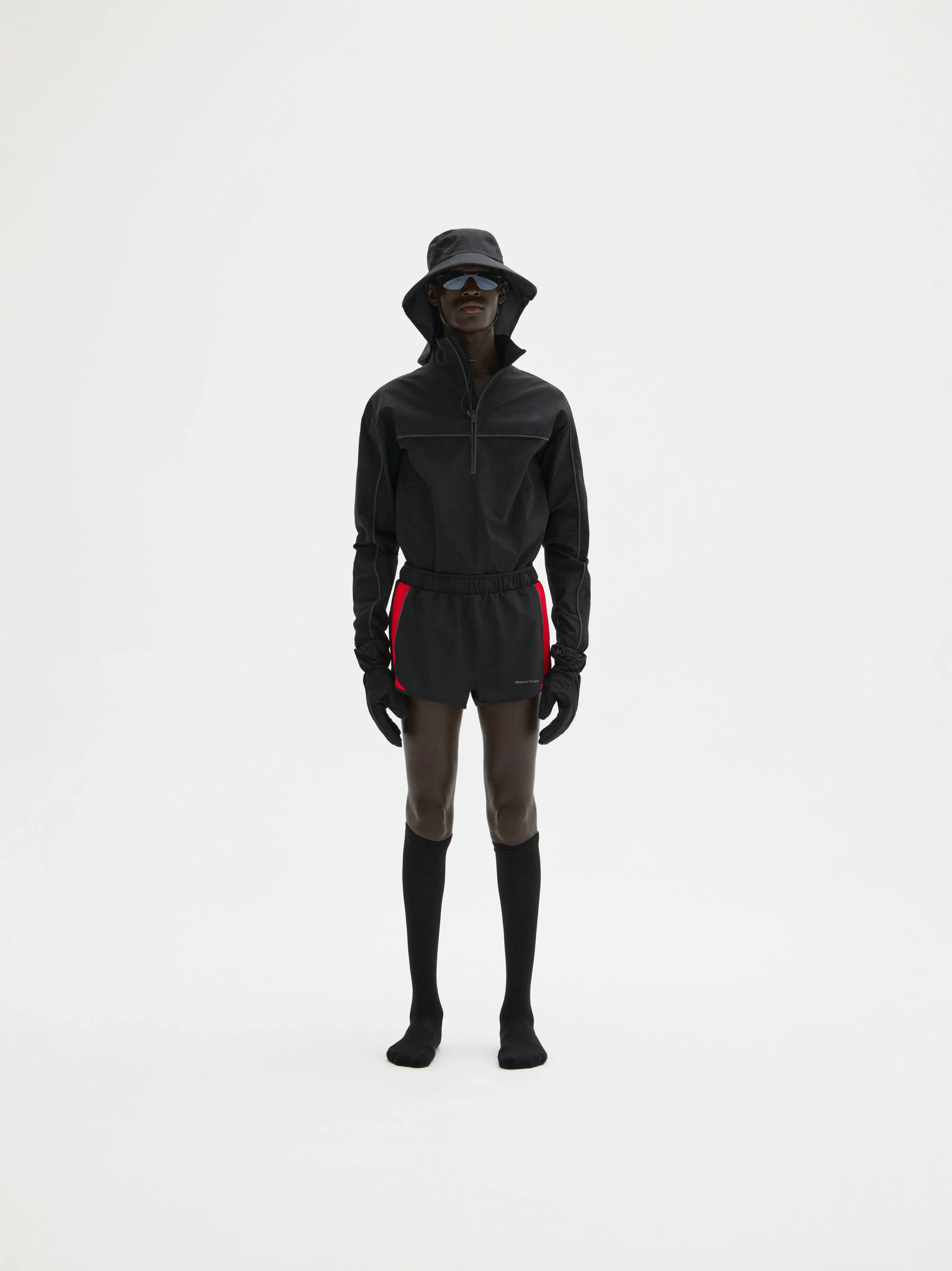 2in Paneled Training Shorts, Black/Team Red sold by District Vision product image thumbnail 3