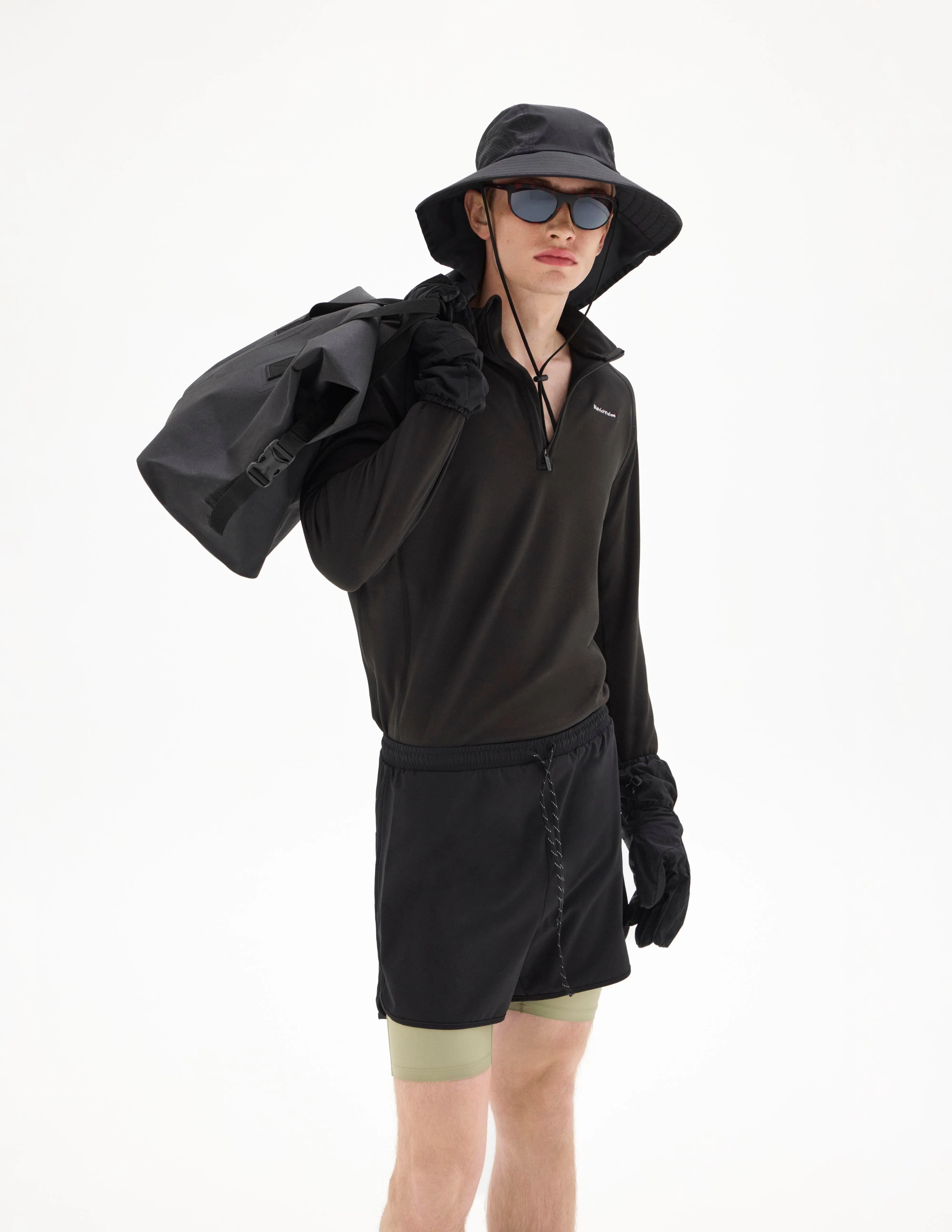 Half Zip Grid Fleece, Black sold by District Vision product image thumbnail 3