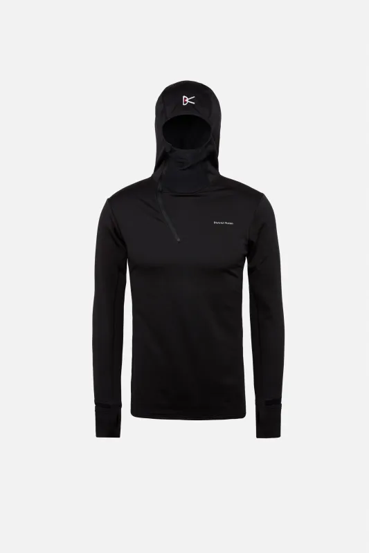 Hooded Grid Fleece, Black made by District Vision