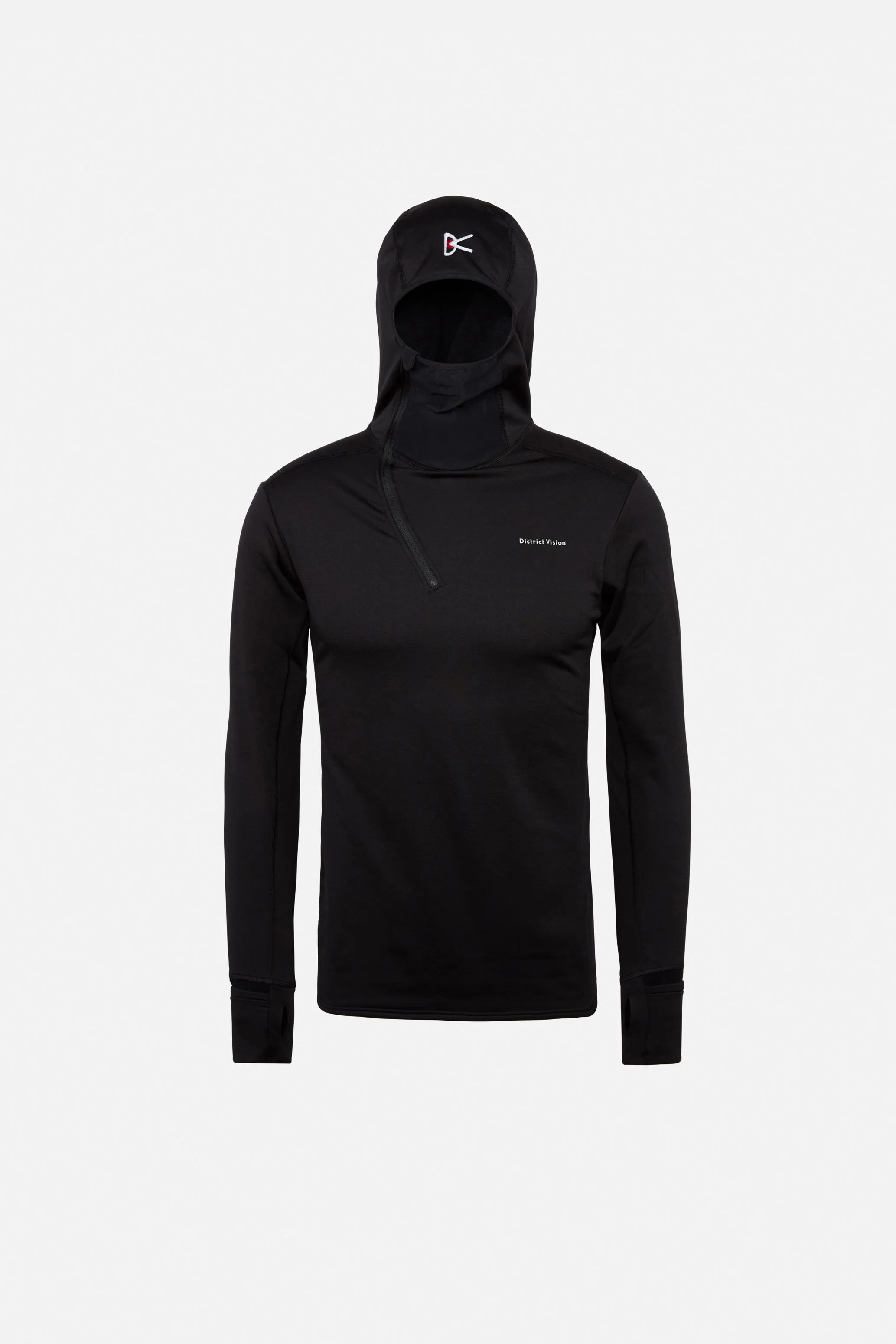 Hooded Grid Fleece, Black sold by District Vision