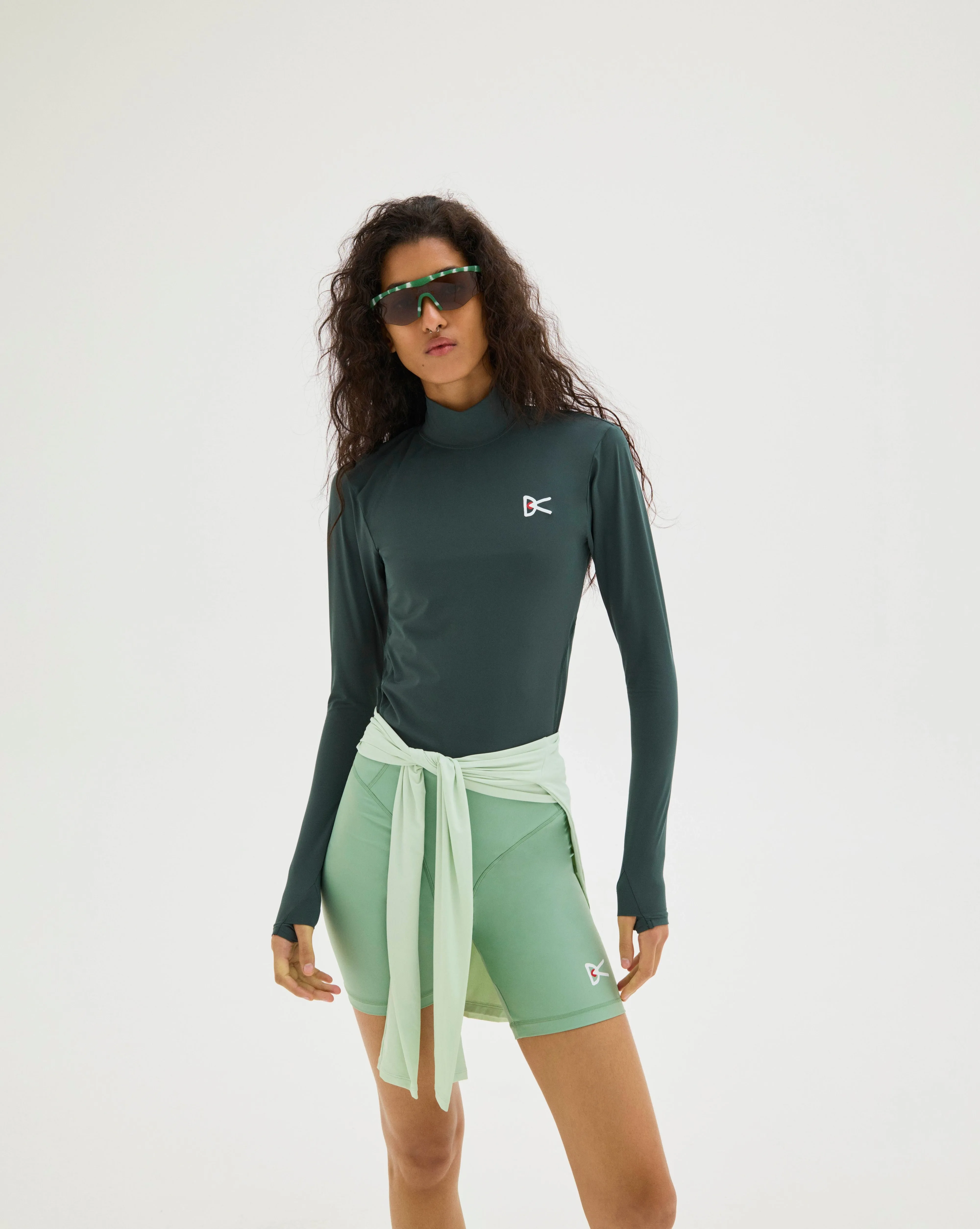 Paneled Long Sleeve Mock Tee, Spruce sold by District Vision product image thumbnail 3