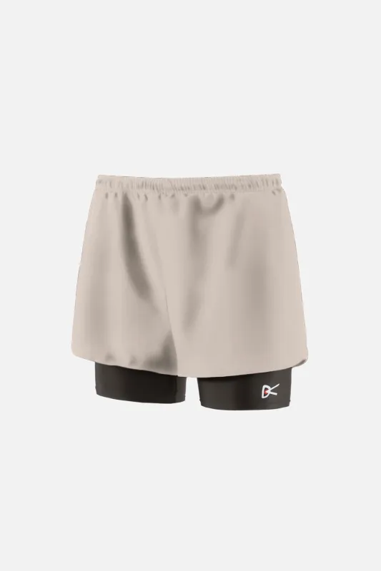 Layered Trail Shorts, Khaki/Slate Brown sold by District Vision